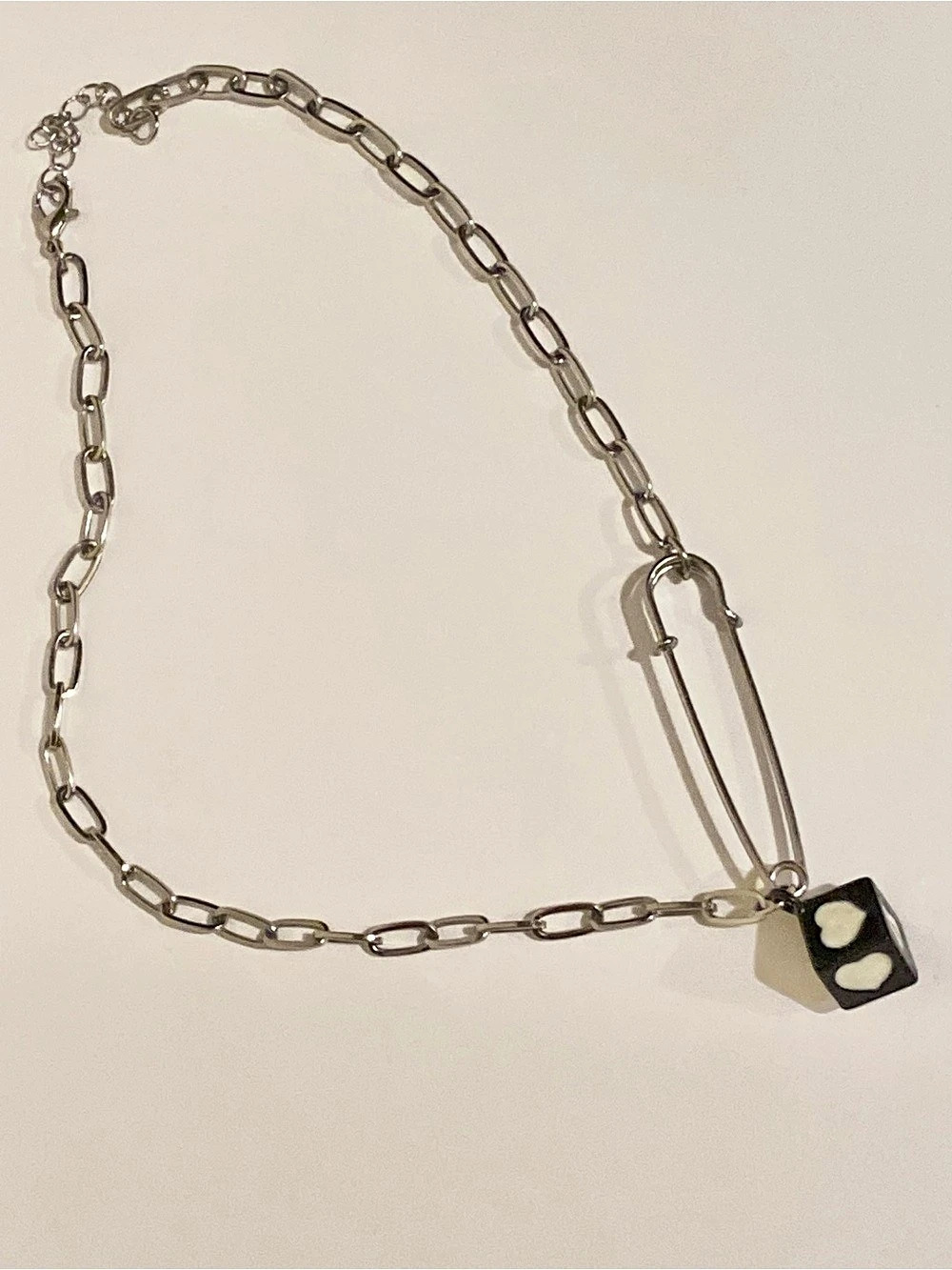 Silver & Black Pendant Necklace